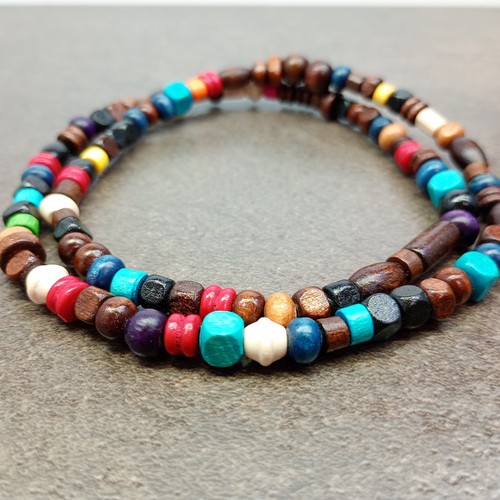 Wood bead necklace men - bead,