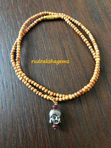 White buddha head necklace - buddha,