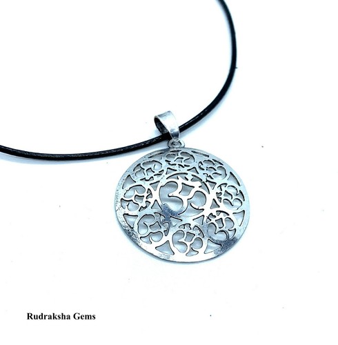 Necklace mandala pendant - om,