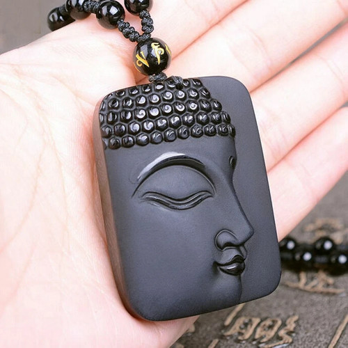 Natural black obsidian
