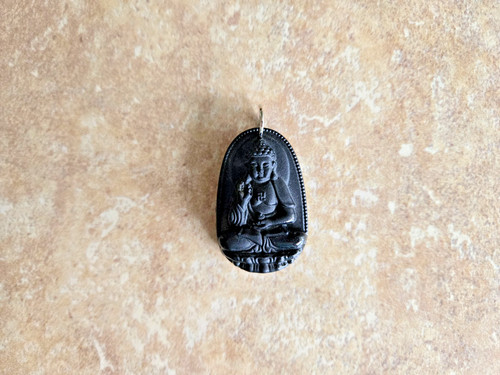 New obsidian buddha pendant - buddha,