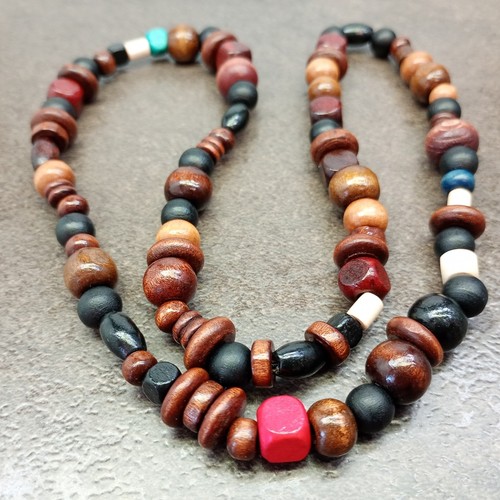 Wooden necklace prayer - necklace,