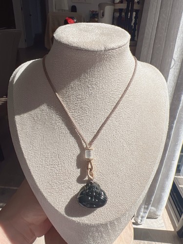 Natural dark green - jade, buddha