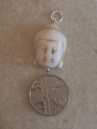 Buddha head pendant white - head,