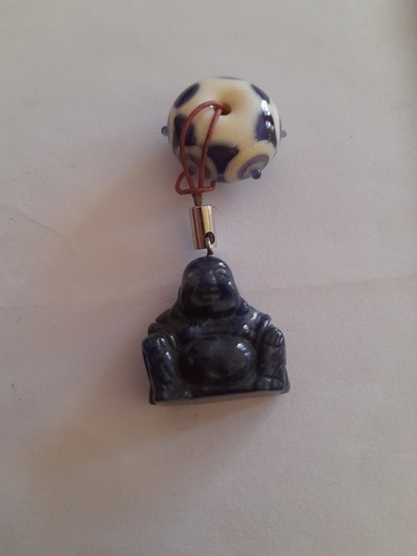 Buddha head carved piece charm - head,