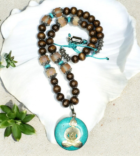 Turquoise buddha necklace - necklace, –