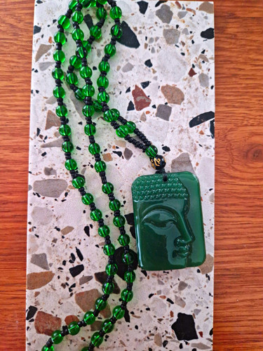 Green jade necklace - jade,