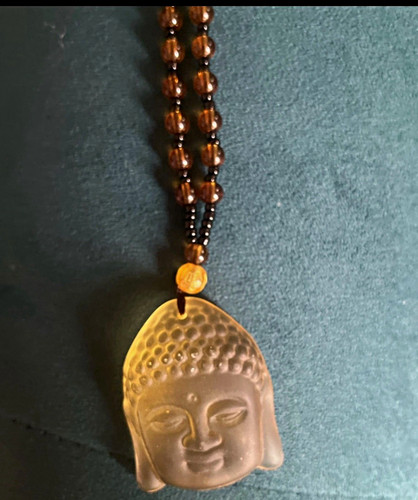 Carved buddha head amulet - buddha,