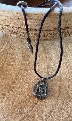 Vintage metal buddha pendant - vintage,