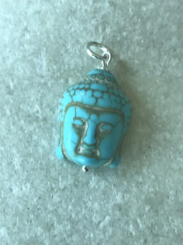 Buddha head pendant - head, howlite